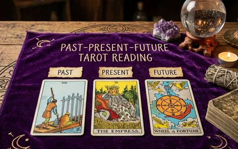 Past Present Future 3-card tarot spread